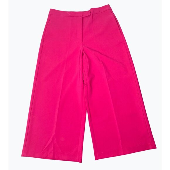 Meg & Margot Colette Cropped Wide-Leg Pink Dress Pants Large - Picture 2 of 16
